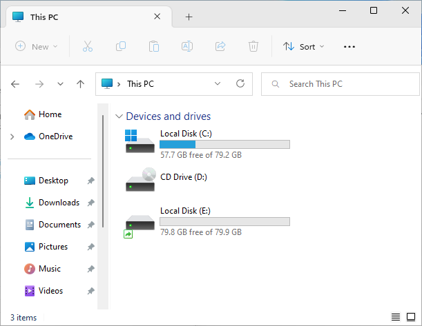 This PC Folders are hidden in File Explorer.