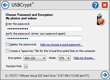 USBCrypt encrypts your files