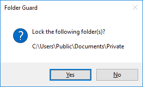 You are prompted to lock the folder when closing the Windows Explorer window