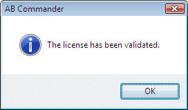 The License has been validated.