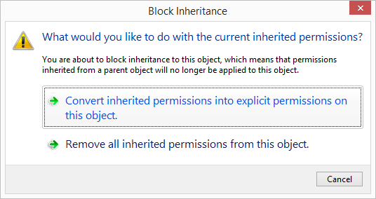 Convert inherited permissions