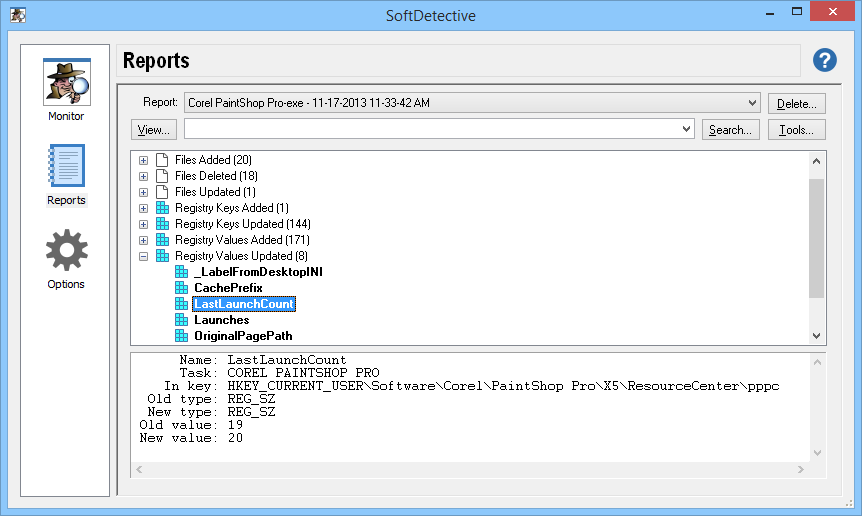 The report produced by SoftDetective.