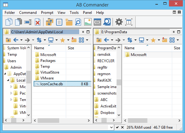 Locating the IconCache.db file in the local AppData folder