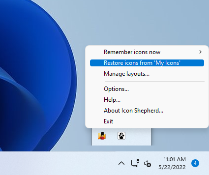 Restore icon layout with Icon Shepherd