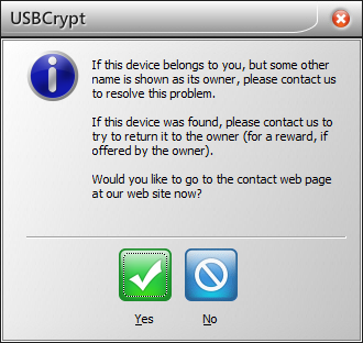 The built-in message when unlocking the encrypted drive