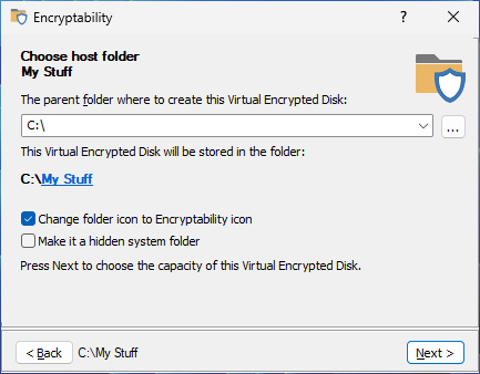 Create the Virtual Encrypted Disk