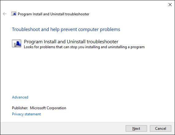 Microsoft MSI troubleshooting tool
