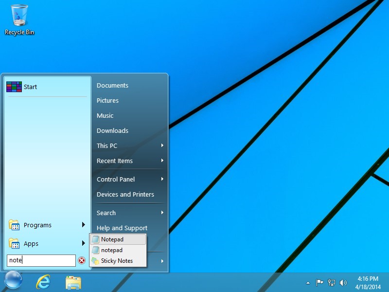 StartFinity Start Menu for Windows 8 comes with a search box. 