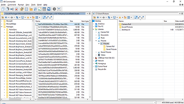 The contents of the Windows spotlight folder