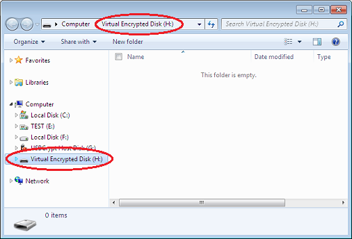 Virtual Encrypted Disk label