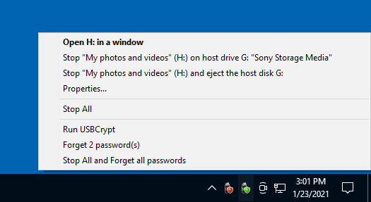 Lock the encrypted USB drive with password